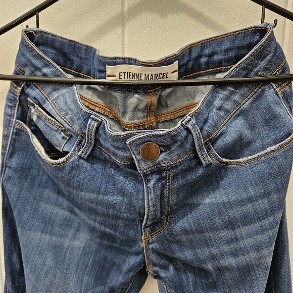 Etienne Marcel's Signature Skinny Jeans with Red Ankle Zippers Size 25 - Picture 3 of 7